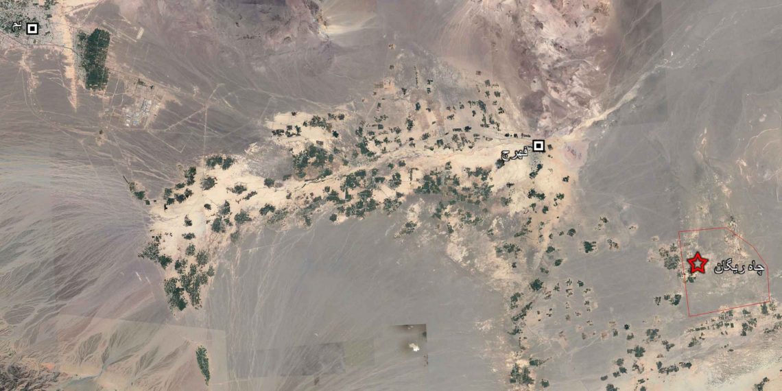 محوطه باستانی چاه ریگان / تصویر گوگل ارث