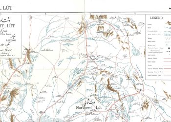 نقشه مستوفی از بیابان لوت